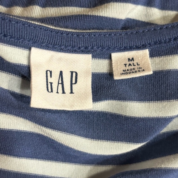 GAP Striped Hirt Sleeve Knit Mock Wrap Dress - Picture 6 of 7